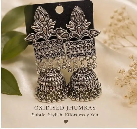 Oxidized jhumka 1 - XOZO.IN