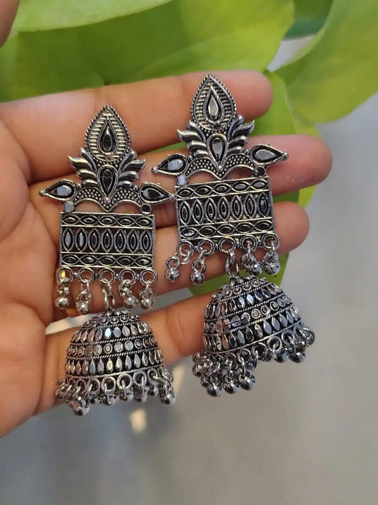 Oxidized jhumka 2 - XOZO.IN
